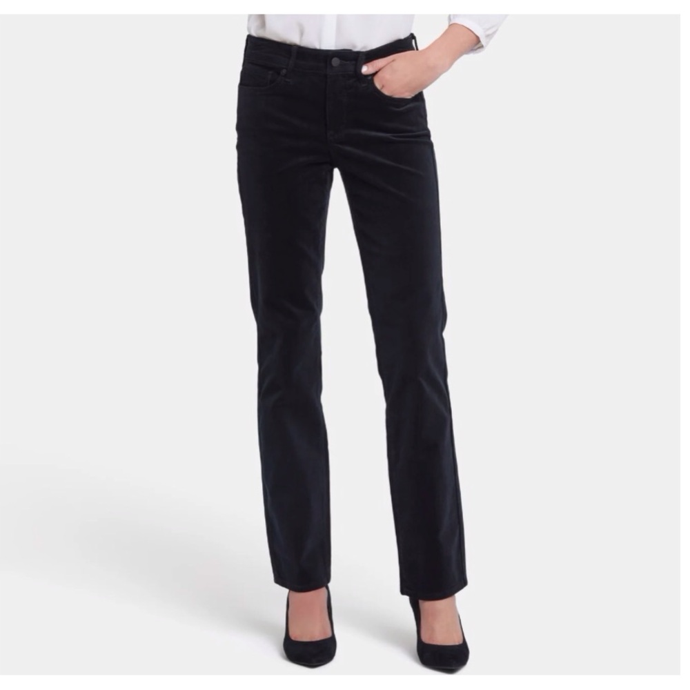 NYDJ Marilyn Straight Black Corduroy NWT
